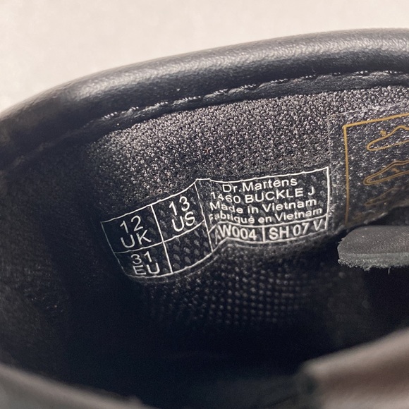 Dr. Martens Kids Combat Boot 1460 Junior Buckle J Black US13 - Picture 7 of 7